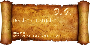 Domán Ildikó névjegykártya