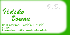 ildiko doman business card